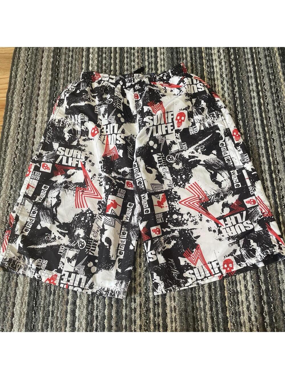 Y2K North Peak Men's Athletic Shorts AOP Graphic Lightweight Mesh Lined Size S